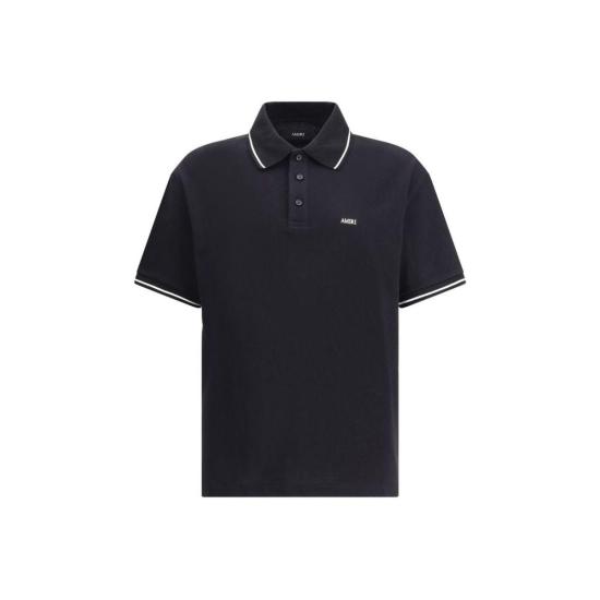 25FW 아미리 폴로 티셔츠 코튼 폴로 셔츠 블랙