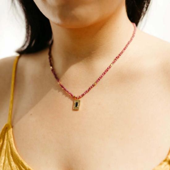  시에라 윈터 주얼리 목걸이/팬던트 애프터 아워스 펜던트 골드 베르메일/블랙 스피넬 - SIERRA WINTER JEWELRY
