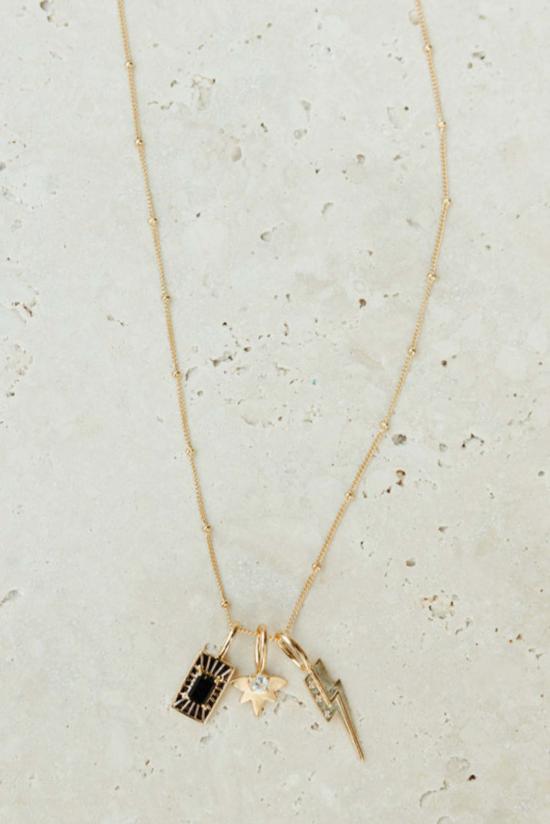  시에라 윈터 주얼리 목걸이/팬던트 애프터 아워스 펜던트 골드 베르메일/블랙 스피넬 - SIERRA WINTER JEWELRY