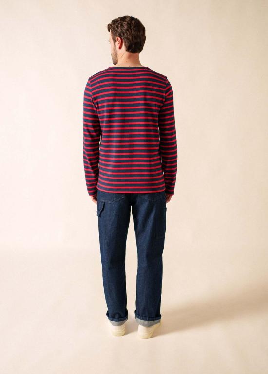  세인트제임스 긴팔 티셔츠 Saint James Meridien Moderne Breton 셔츠 네이비/레드 - SAINT JAMES