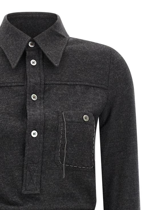  마르지엘라 미디 원피스 메종  버진 울 미디 드레스 그레이 - MAISON MARGIELA