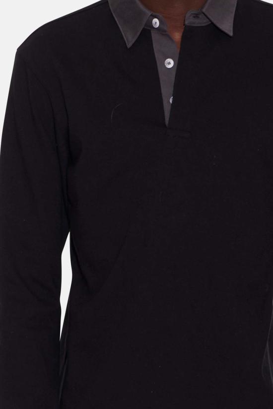  블루&크림 폴로 티셔츠 WVBC24RGBY01 BLACK CHARCOAL COLLAR - BLUE&CREAM