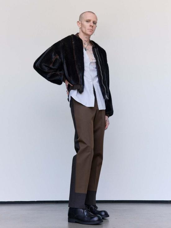  MM6 메종마르지엘라 스트레이트 팬츠 Mm6 메종 마르지엘라 울 접착 테일러드 팬츠 - MM6 MAISON MARGIELA