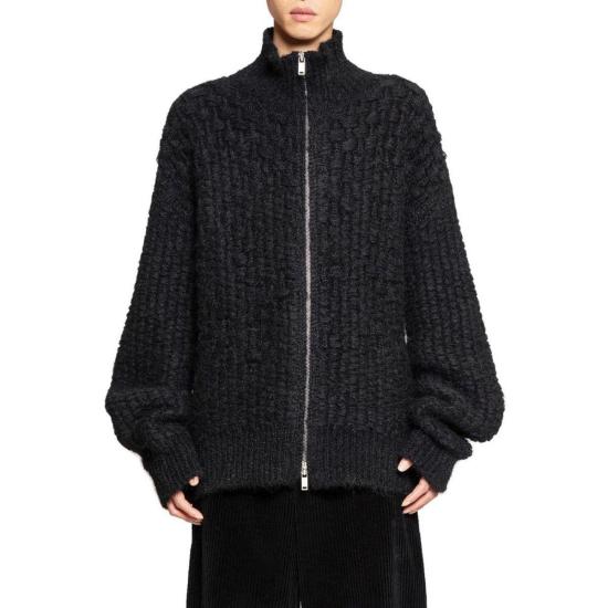  질샌더 집업 니트 질 샌더 알파카 모헤어  블랙 - JIL SANDER