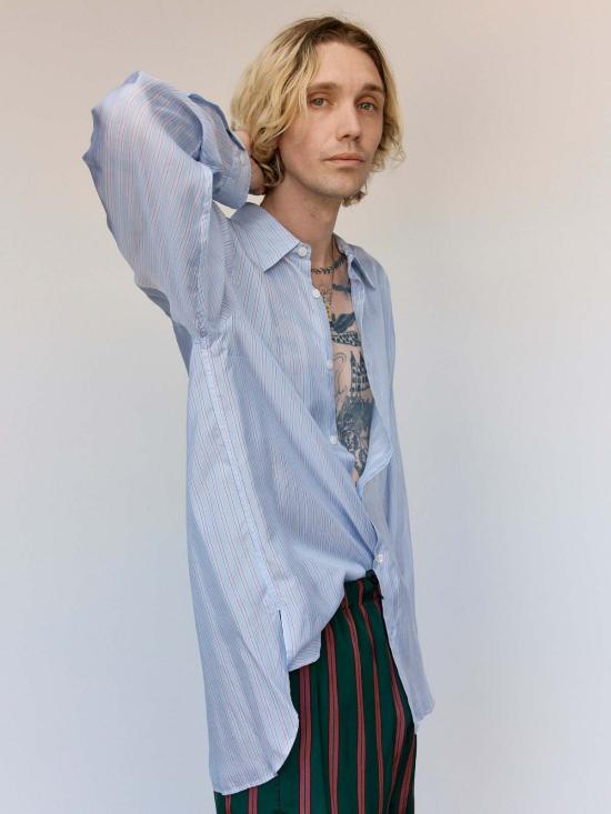 드리스 반 노튼 긴팔 셔츠 Dries Van Noten Croom Cupro 셔츠 - DRIES VAN NOTEN