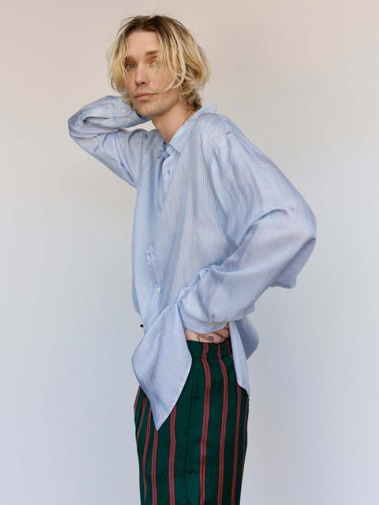  드리스 반 노튼 긴팔 셔츠 Dries Van Noten Croom Cupro 셔츠 - DRIES VAN NOTEN
