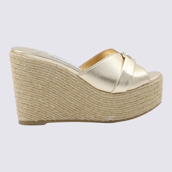 26FW 지미추 뮬/슬리퍼 LEDAWEDGE100 MJH000769 GOLD GOLD