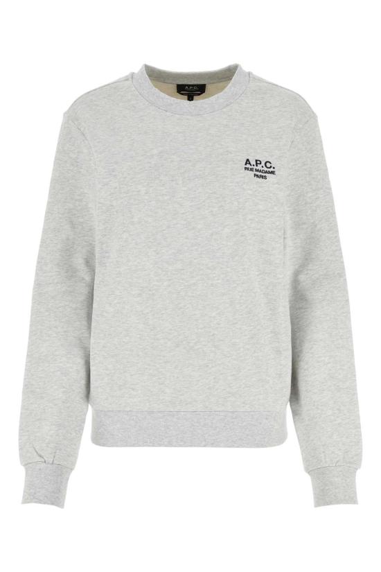  아페쎄 스웨터 A.P.C. 멜란지 라이트 그레이 스트레치 코튼 스웨트셔츠