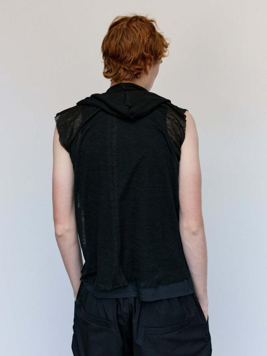  가브리엘라 콜 가먼츠 민소매 티셔츠 333번 블랙 린넨 저지 후드티 - GABRIELA COLL GARMENTS