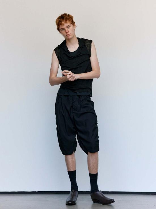  가브리엘라 콜 가먼츠 민소매 티셔츠 333번 블랙 린넨 저지 후드티 - GABRIELA COLL GARMENTS