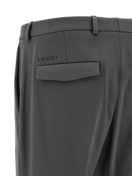  구찌 스트레이트 팬츠 울 드레스 팬츠 그레이 - GUCCI