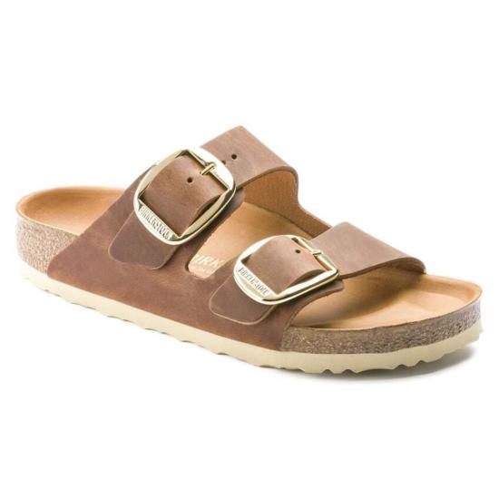  버켄스탁 뮬/슬리퍼 애리조나 빅 버클 하이샤인 샌들 에크루 - BIRKENSTOCK