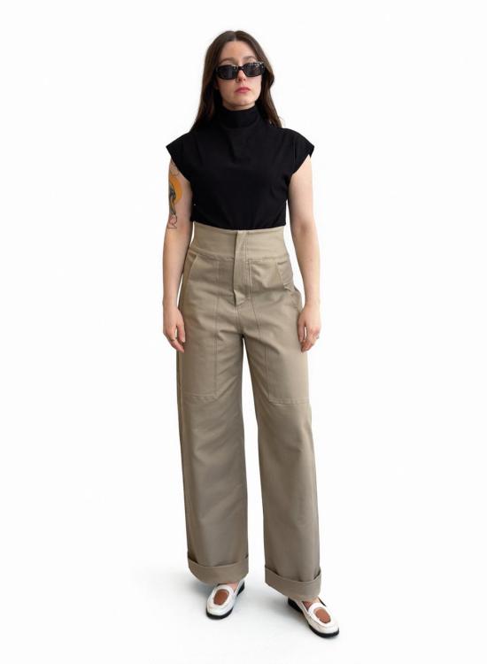  메그 스트레이트 팬츠 MKFW2138 KHAKI