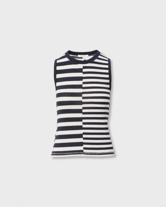  랙앤본 민소매 티셔츠 Rag & Bone The Knit Mix Stripe Tank Salute Multi - RAG & BONE