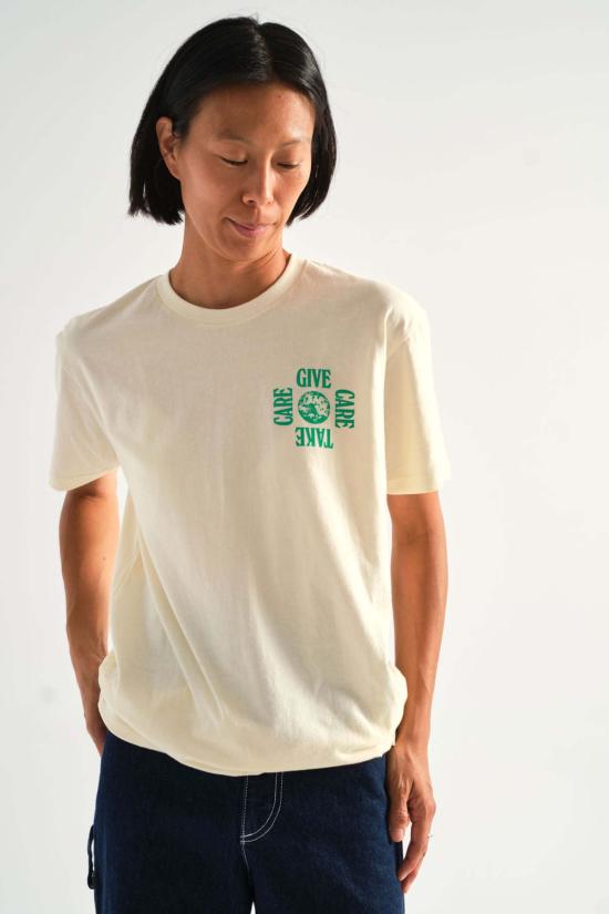  RSG 반팔 티셔츠 Give Care Take Care 티셔츠 오프화이트