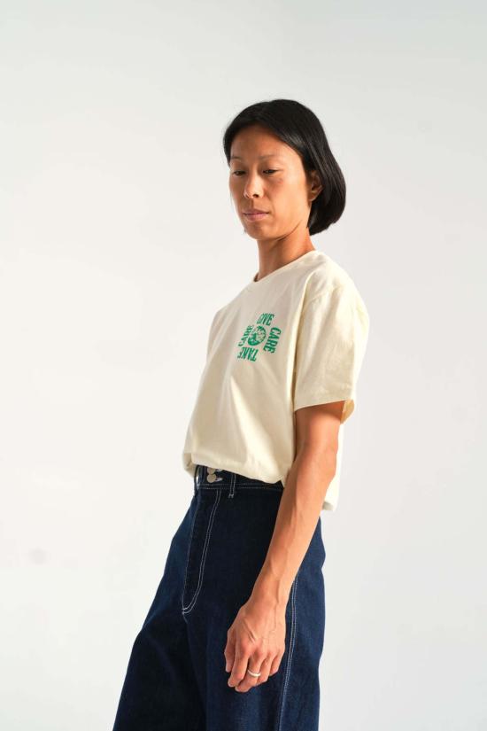  RSG 반팔 티셔츠 Give Care Take Care 티셔츠 오프화이트 - OTHER BRANDS