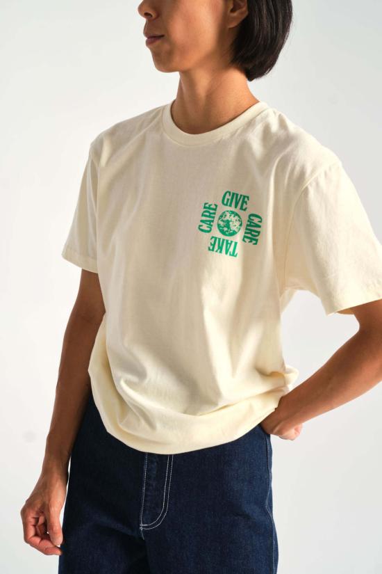  RSG 반팔 티셔츠 Give Care Take Care 티셔츠 오프화이트 - OTHER BRANDS