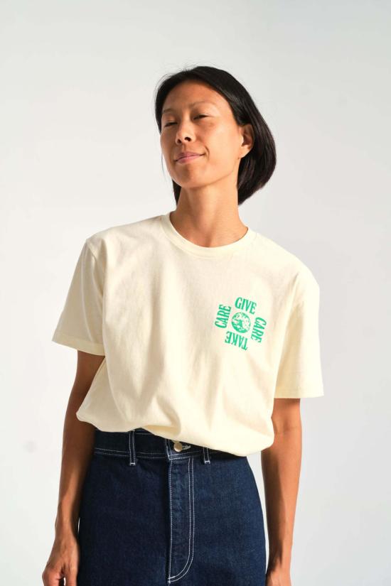  RSG 반팔 티셔츠 Give Care Take Care 티셔츠 오프화이트 - OTHER BRANDS