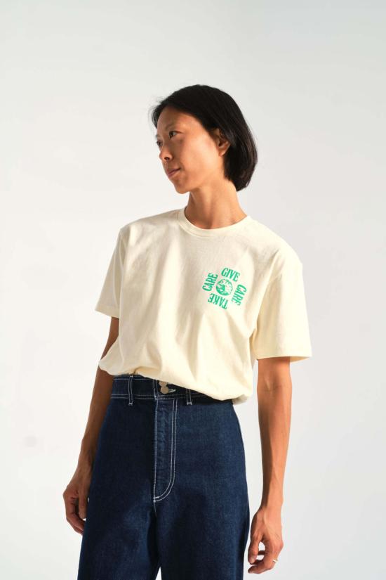  RSG 반팔 티셔츠 Give Care Take Care 티셔츠 오프화이트 - OTHER BRANDS