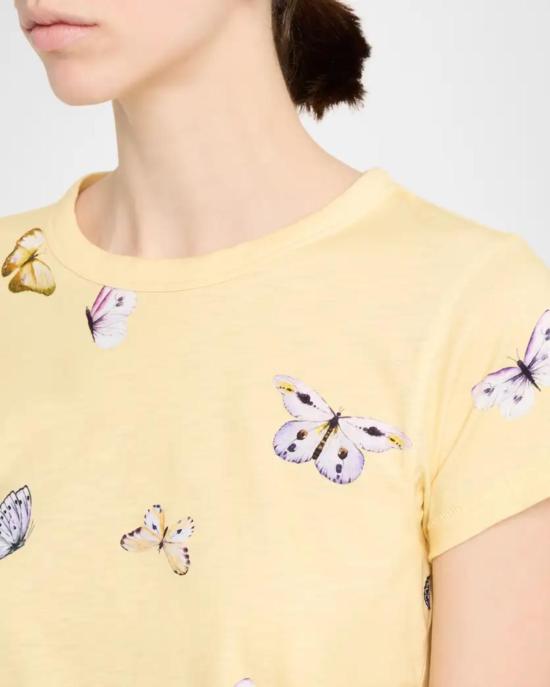  랙앤본 반팔 티셔츠 Rag & Bone All Over Tammy Butterfly Tee Butter Multi - RAG & BONE