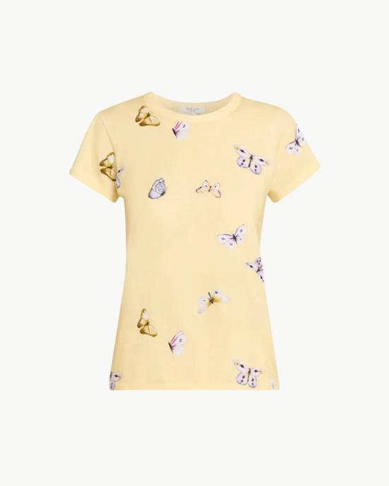 랙앤본 반팔 티셔츠 Rag & Bone All Over Tammy Butterfly Tee Butter Multi