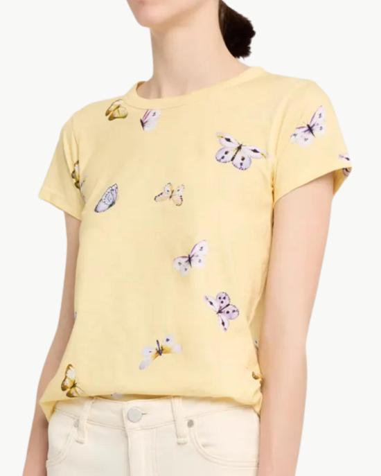  랙앤본 반팔 티셔츠 Rag & Bone All Over Tammy Butterfly Tee Butter Multi - RAG & BONE