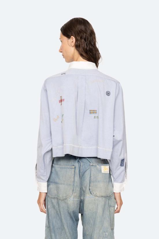  씨뉴욕 블라우스 Sea Ny Claira L/S 셔츠 탑 블루 - SEA NY