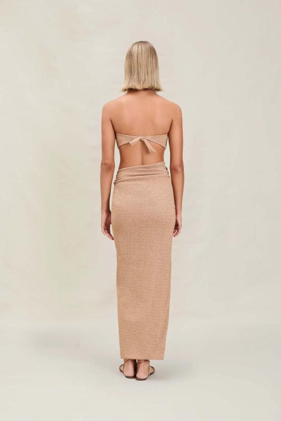26SS 데본 윈저 비치웨어 그웬 스커트 골드 쉬머 - DEVON WINDSOR