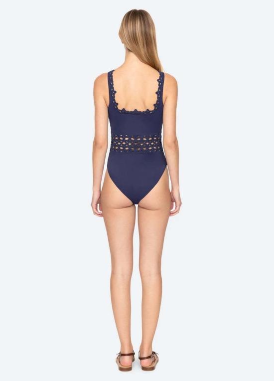  씨뉴욕 원피스 수영복 Sea Ny Leila 아일렛 수영복 네이비 - SEA NY