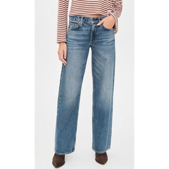 랙앤본 데님 팬츠 로우라이즈 풀 스트레이트 레그 진 에코 - RAG & BONE