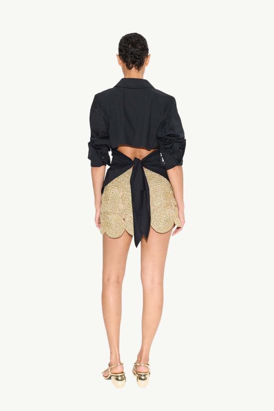  LUREX CROCHET 숏 스커트 사이먼 밀러 비프 비프 미니 스커트 스타 골드 - OTHER BRANDS