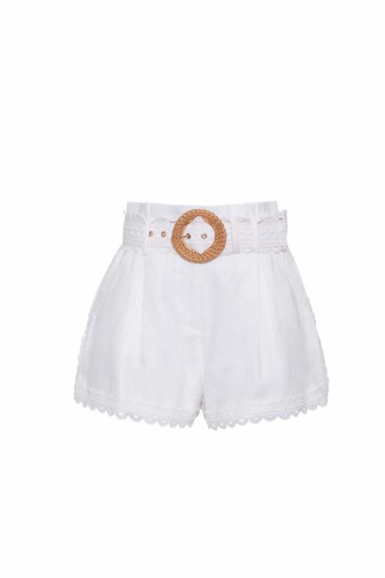  카라 카라 숏팬츠 피어스 숏 화이트