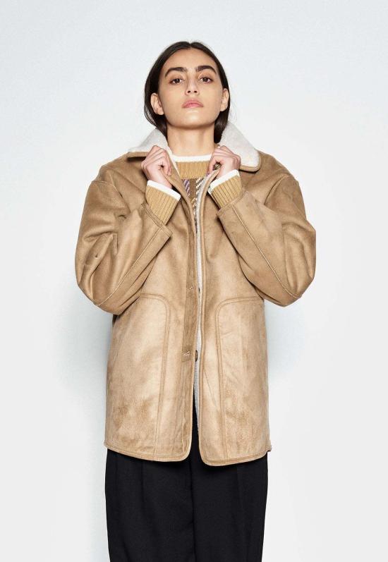  EYEYE 코트 Eyeye 리버서블 비건 시어링 재킷 오트밀 - OTHER BRANDS