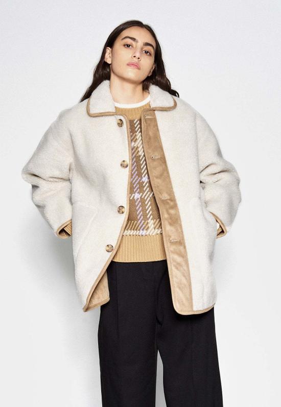  EYEYE 코트 Eyeye 리버서블 비건 시어링 재킷 오트밀 - OTHER BRANDS
