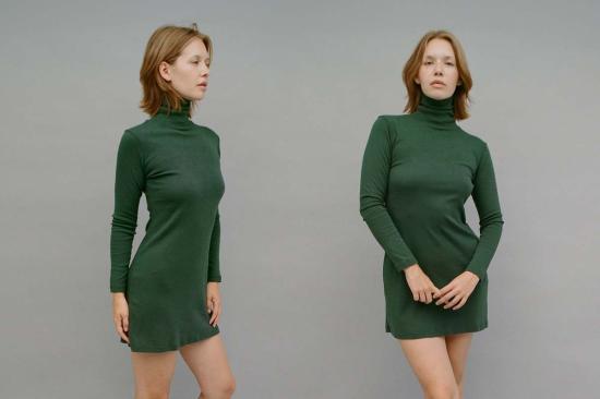  질 로드리게즈 숏 원피스 길 로드리게즈 터틀넥 롱사이즈 벨뷰 미니 드레스 - GIL RODRIGUEZ