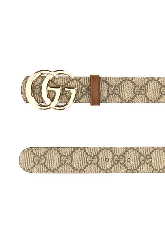  구찌 벨트 프린트 캔버스 리버서블  베이지/에보니/선다이얼 - GUCCI
