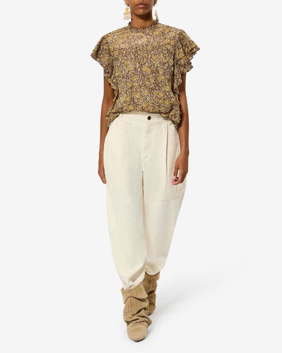  이자벨마랑 블라우스 Isabel Marant Daliyane 탑 카키 - ISABEL MARANT