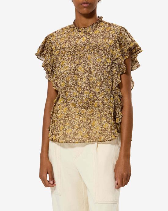  이자벨마랑 블라우스 Isabel Marant Daliyane 탑 카키 - ISABEL MARANT
