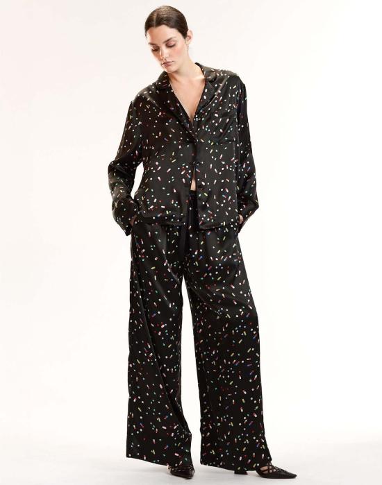  신시아 로리 언더웨어 신시아 로울리 필 PJ 라운지 탑 블랙 멀티 - CYNTHIA ROWLEY