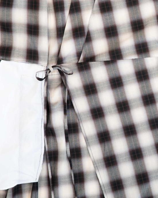  론 원피스 Lwn 칼라 랩 드레스 섀도우 체크 포플린 - LWN