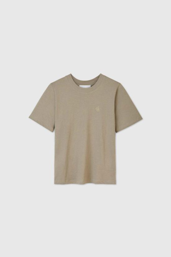  달 더 레이블 반팔 티셔츠 Dāl The Label Essential Cotton T셔츠 올리브