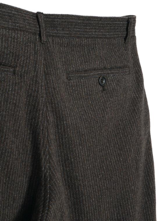  한센 가먼츠 스트레이트 팬츠 수네 플리츠 팬츠 브라운 핀스트라이프 - HANSEN GARMENTS