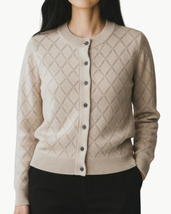  Oats Cashmere 가디건 오츠 캐시미어 달리아 카디건 듄 - OTHER BRANDS