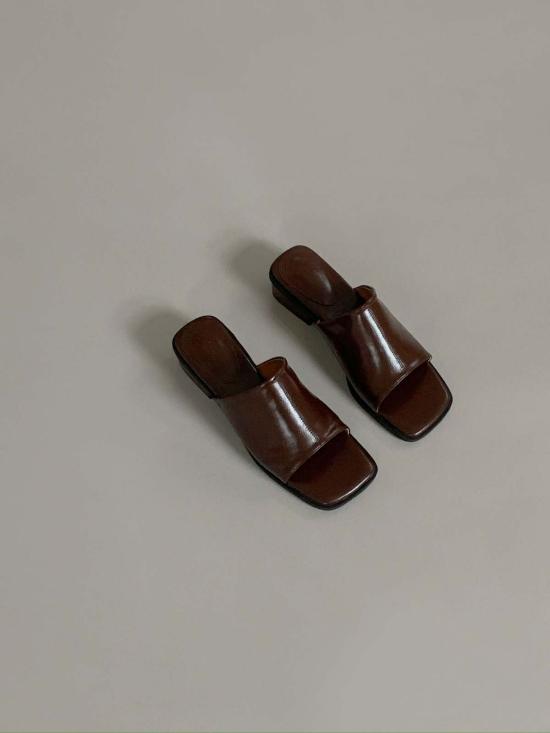  더 엔케이씨 스토어 뮬/슬리퍼 Nkc 스토어 벨린다 뮬 브라운 - The NKC Store