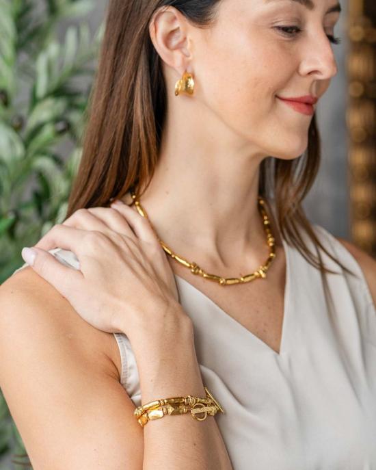  로니 폴 주얼리 목걸이/팬던트 오가닉 비즈 목걸이 골드 - LONI PAUL JEWELRY
