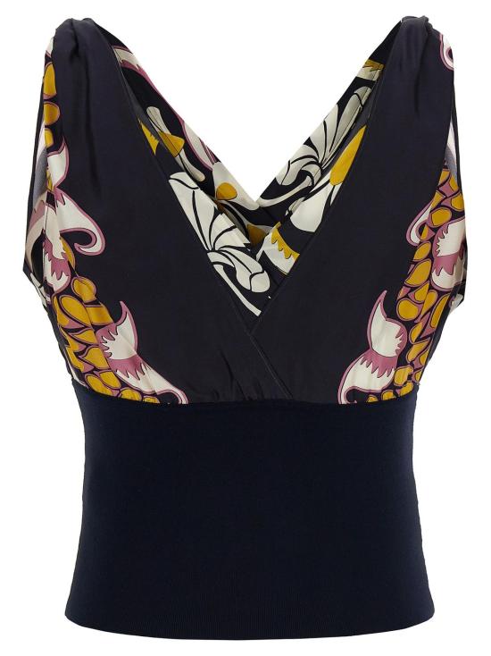  토리버치 블라우스 실크 브이넥 탱크탑 블랙 - TORY BURCH