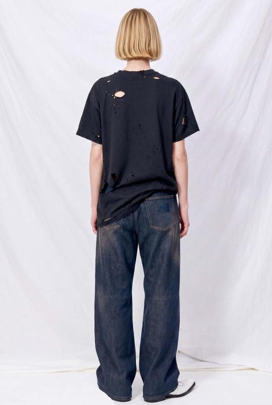  MM6 메종마르지엘라 스트레이트 팬츠 Mm6 메종 마르지엘라 블루 다크 워시드 5포켓 진 - MM6 MAISON MARGIELA