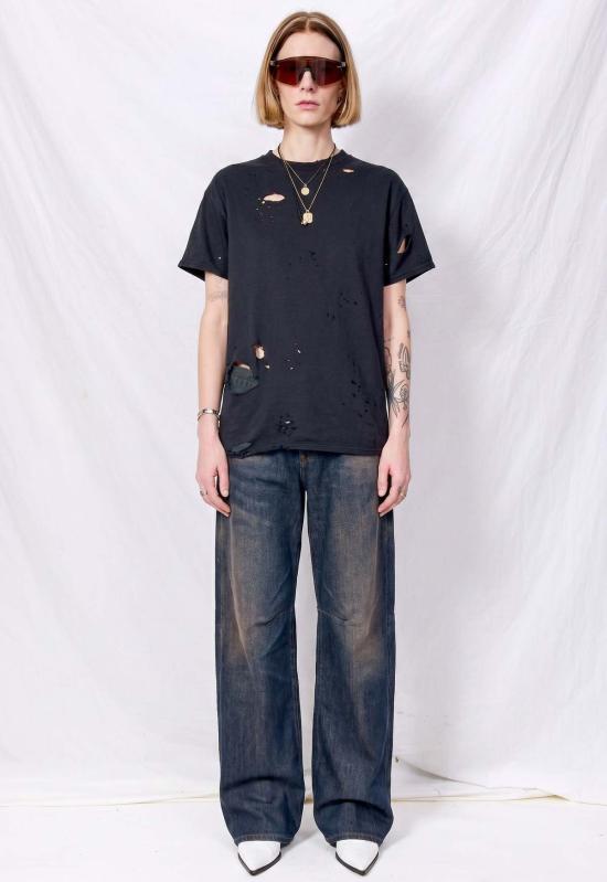  MM6 메종마르지엘라 스트레이트 팬츠 Mm6 메종 마르지엘라 블루 다크 워시드 5포켓 진 - MM6 MAISON MARGIELA