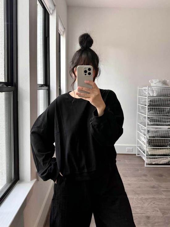  르 본 숍 스웨터 Le Bon Shoppe Cali 저지 트루 블랙