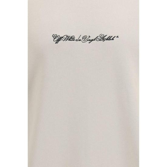 26SS 오프화이트 긴팔 티셔츠 더 스크립트 애로우 크루넥 스웨트셔츠 베이지 - OFF WHITE
